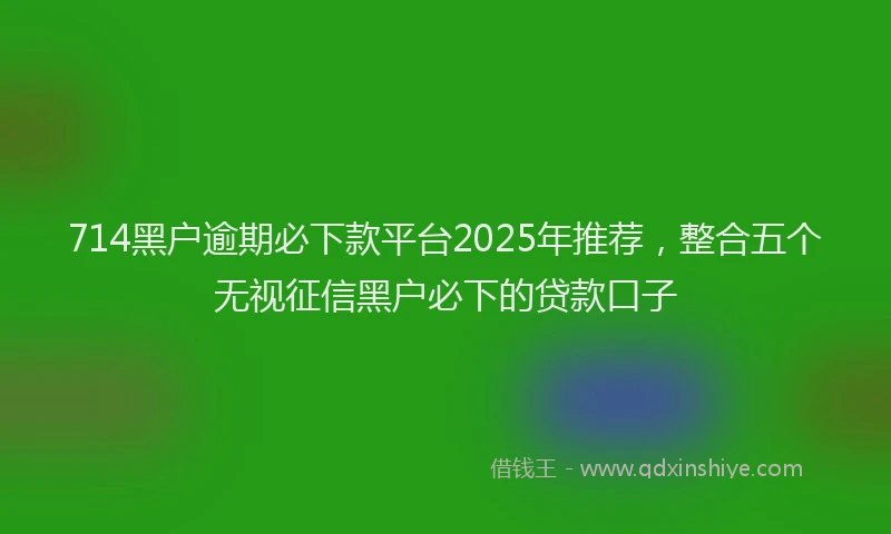 714黑户逾期必下款平台2025年推荐，整合五个无视征信黑户必下的贷款口子