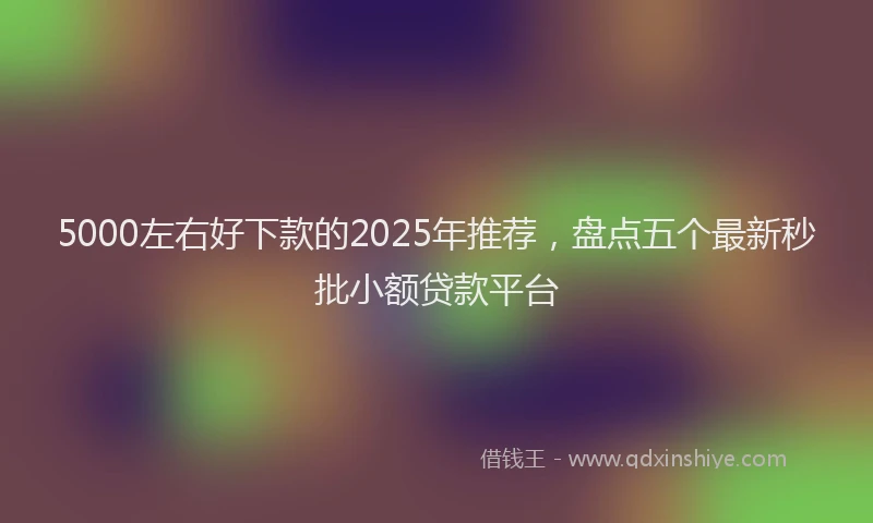 5000左右好下款的2025年推荐，盘点五个最新秒批小额贷款平台