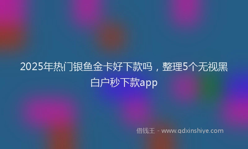 2025年热门银鱼金卡好下款吗,整理5个无视黑白户秒下款app