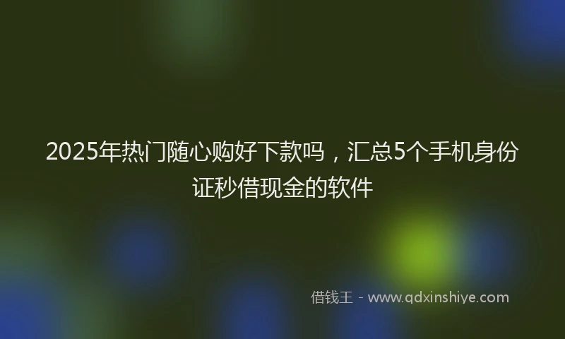 2025年热门随心购好下款吗，汇总5个手机身份证秒借现金的软件