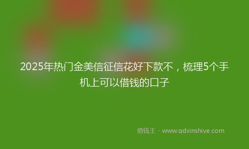 2025年热门金美信征信花好下款不，梳理5个手机上可以借钱的口子