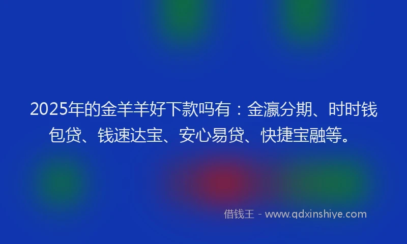 2025年的金羊羊好下款吗有：金瀛分期、时时钱包贷、钱速达宝、安心易贷、快捷宝融等。