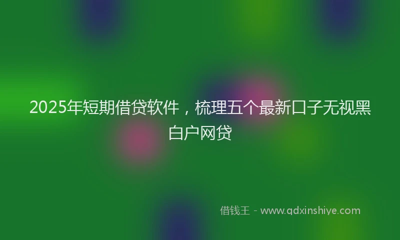 2025年短期借贷软件，梳理五个最新口子无视黑白户网贷