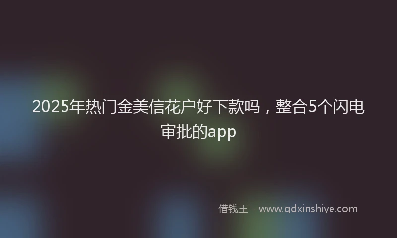 2025年热门金美信花户好下款吗，整合5个闪电审批的app