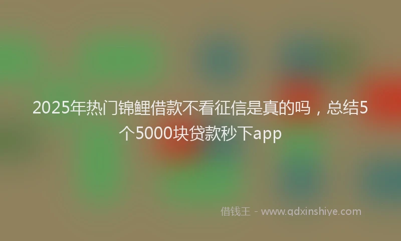 2025年热门锦鲤借款不看征信是真的吗，总结5个5000块贷款秒下app