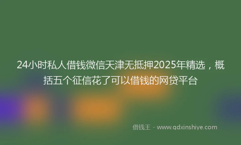 24小时私人借钱微信天津无抵押2025年精选，概括五个征信花了可以借钱的网贷平台