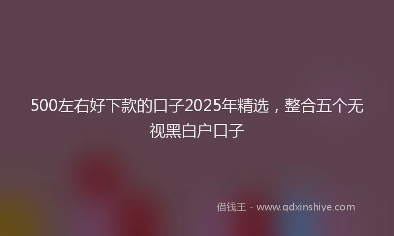 500左右好下款的口子2025年精选，整合五个无视黑白户口子