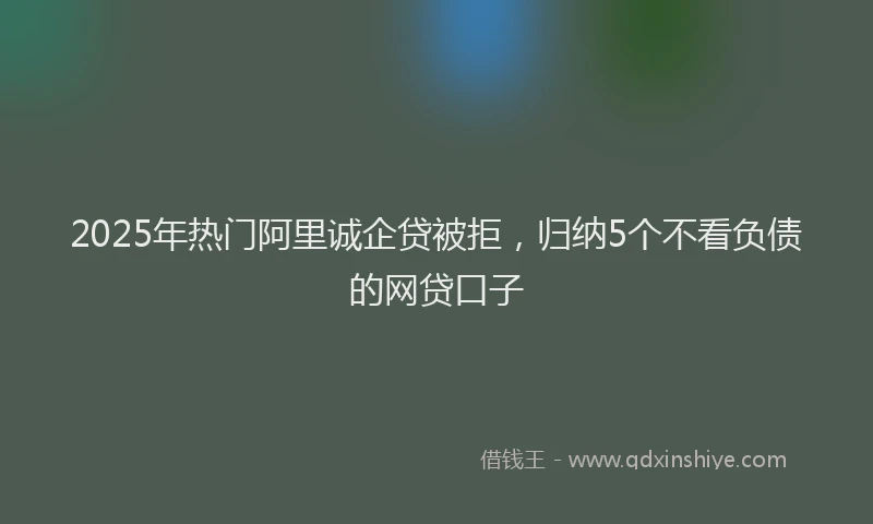 2025年热门阿里诚企贷被拒,归纳5个不看负债的网贷口子