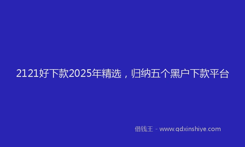 2121好下款2025年精选，归纳五个黑户下款平台