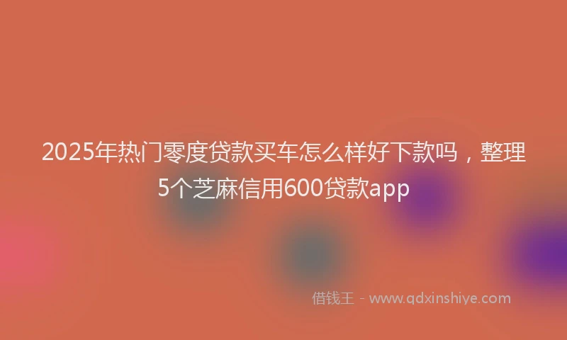 2025年热门零度贷款买车怎么样好下款吗，整理5个芝麻信用600贷款app