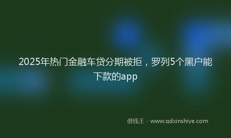 2025年热门金融车贷分期被拒，罗列5个黑户能下款的app