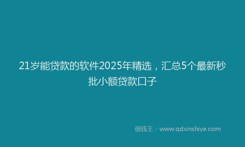 21岁能贷款的软件2025年精选，汇总5个最新秒批小额贷款口子
