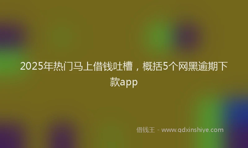 2025年热门马上借钱吐槽，概括5个网黑逾期下款app