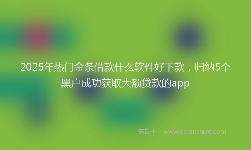 2025年热门金条借款什么软件好下款,归纳5个黑户成功获取大额贷款的app