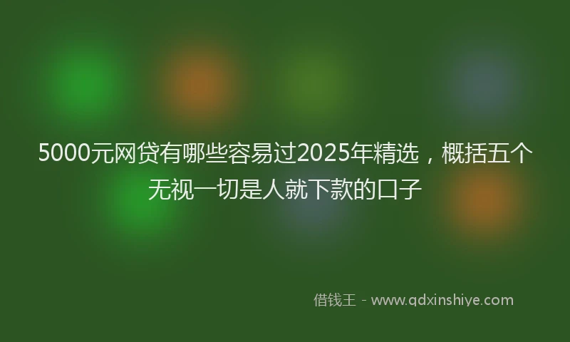 5000元网贷有哪些容易过2025年精选，概括五个无视一切是人就下款的口子