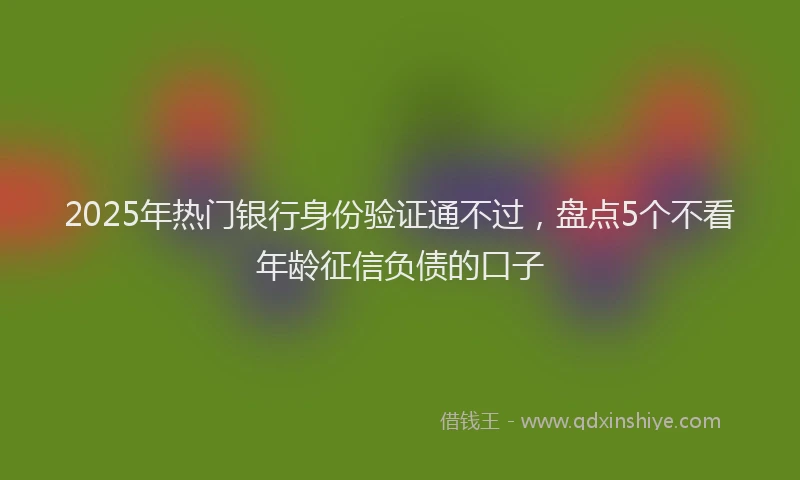 2025年热门银行身份验证通不过，盘点5个不看年龄征信负债的口子