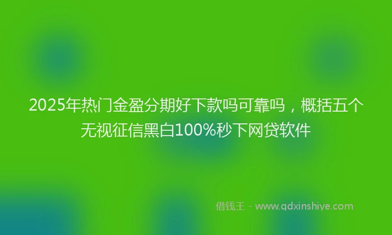 2025年热门金盈分期好下款吗可靠吗，概括五个无视征信黑白100%秒下网贷软件