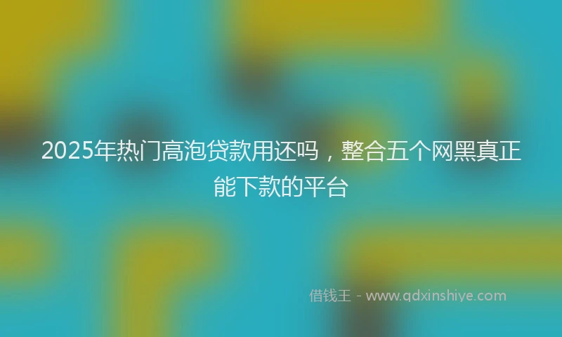 2025年热门高泡贷款用还吗，整合五个网黑真正能下款的平台