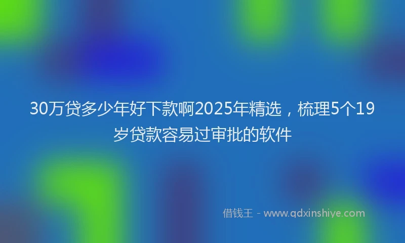 30万贷多少年好下款啊2025年精选,梳理5个19岁贷款容易过审批的软件