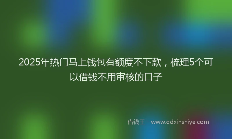 2025年热门马上钱包有额度不下款，梳理5个可以借钱不用审核的口子