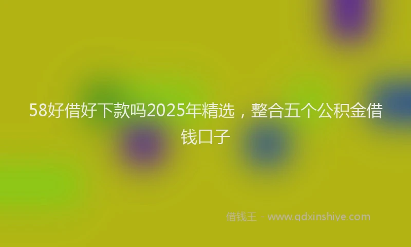 58好借好下款吗2025年精选，整合五个公积金借钱口子