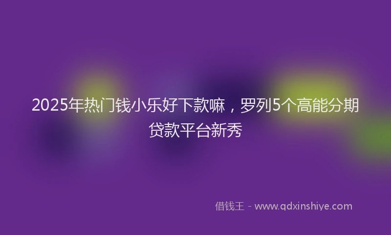 2025年热门钱小乐好下款嘛，罗列5个高能分期贷款平台新秀
