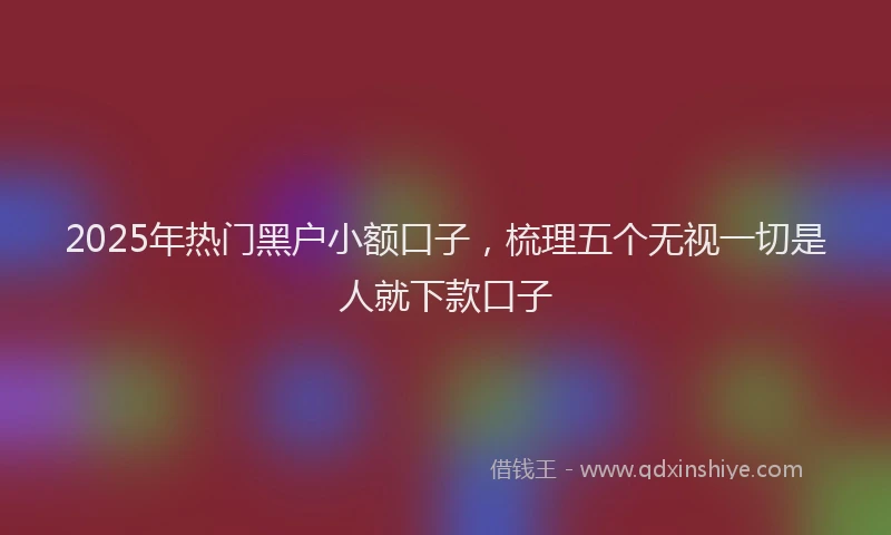 2025年热门黑户小额口子，梳理五个无视一切是人就下款口子