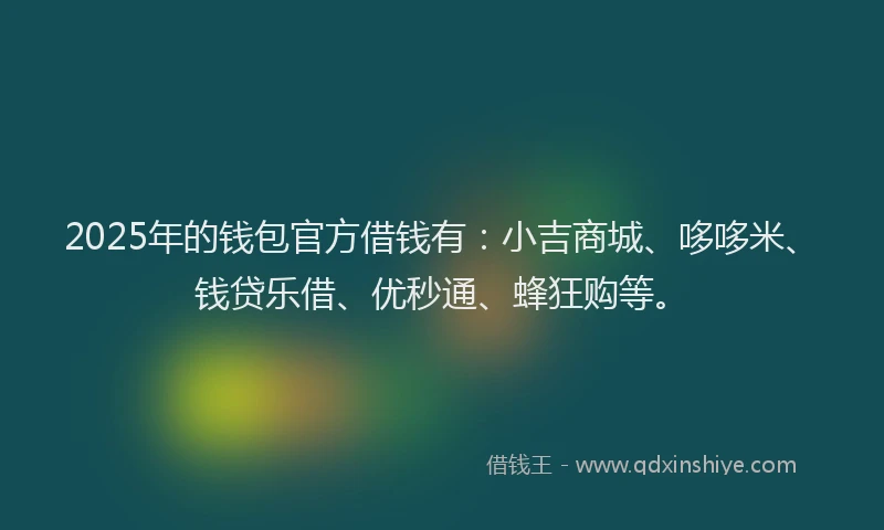 2025年的钱包官方借钱有：小吉商城、哆哆米、钱贷乐借、优秒通、蜂狂购等。