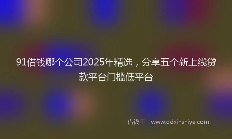 91借钱哪个公司2025年精选，分享五个新上线贷款平台门槛低平台