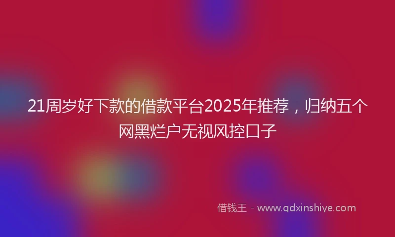 21周岁好下款的借款平台2025年推荐，归纳五个网黑烂户无视风控口子
