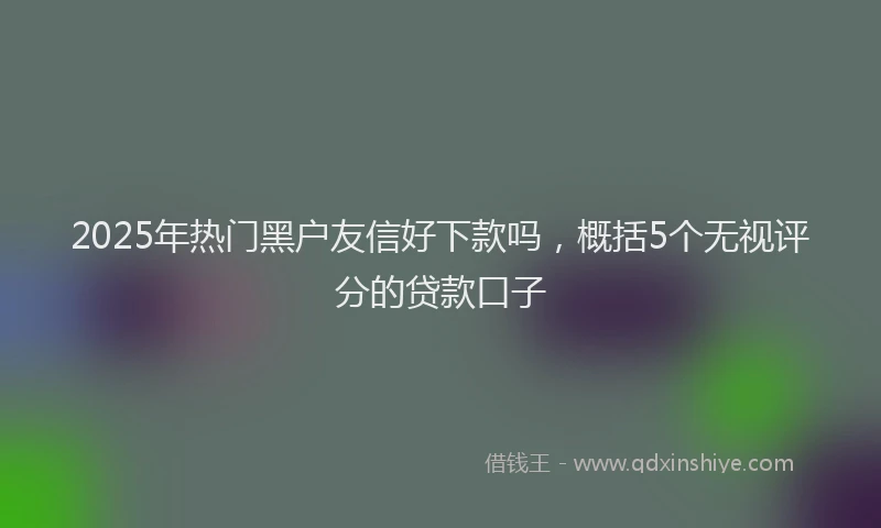 2025年热门黑户友信好下款吗,概括5个无视评分的贷款口子
