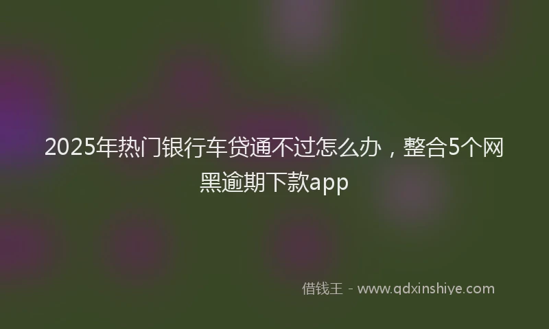 2025年热门银行车贷通不过怎么办，整合5个网黑逾期下款app