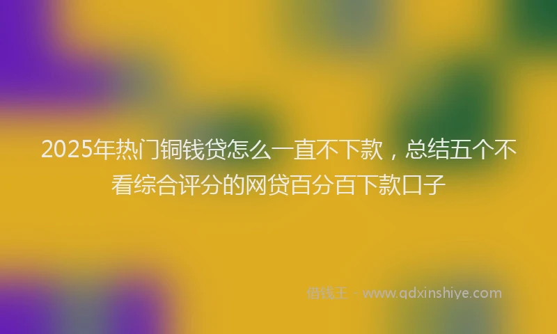 2025年热门铜钱贷怎么一直不下款，总结五个不看综合评分的网贷百分百下款口子
