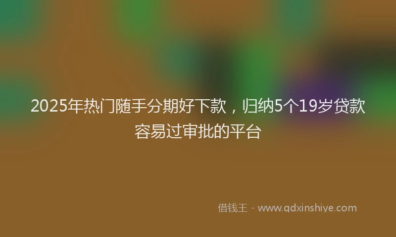2025年热门随手分期好下款，归纳5个19岁贷款容易过审批的平台