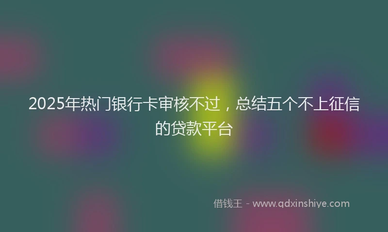 2025年热门银行卡审核不过，总结五个不上征信的贷款平台