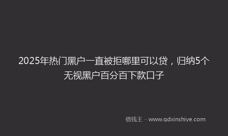 2025年热门黑户一直被拒哪里可以贷，归纳5个无视黑户百分百下款口子