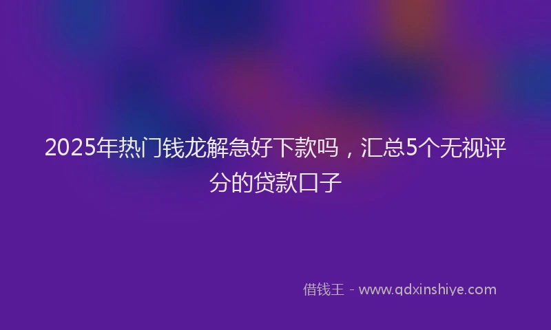 2025年热门钱龙解急好下款吗，汇总5个无视评分的贷款口子