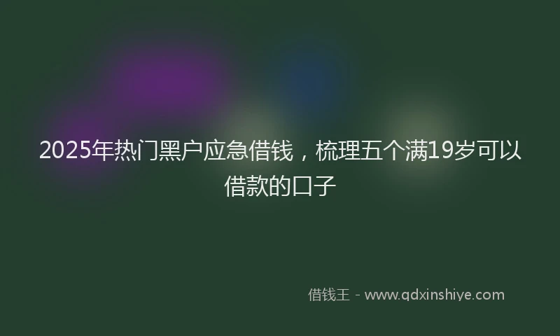 2025年热门黑户应急借钱，梳理五个满19岁可以借款的口子