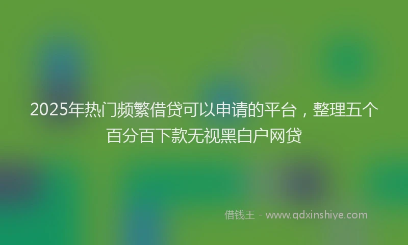 2025年热门频繁借贷可以申请的平台,整理五个百分百下款无视黑白户网贷