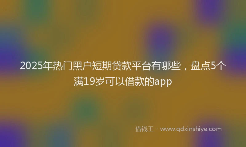 2025年热门黑户短期贷款平台有哪些，盘点5个满19岁可以借款的app