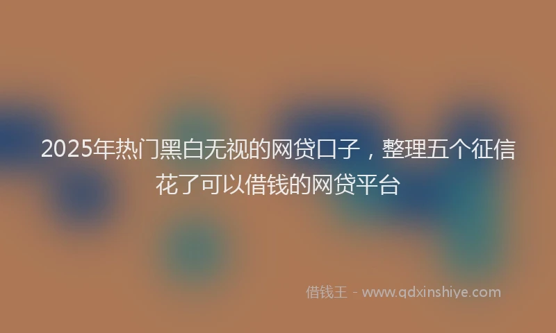 2025年热门黑白无视的网贷口子，整理五个征信花了可以借钱的网贷平台