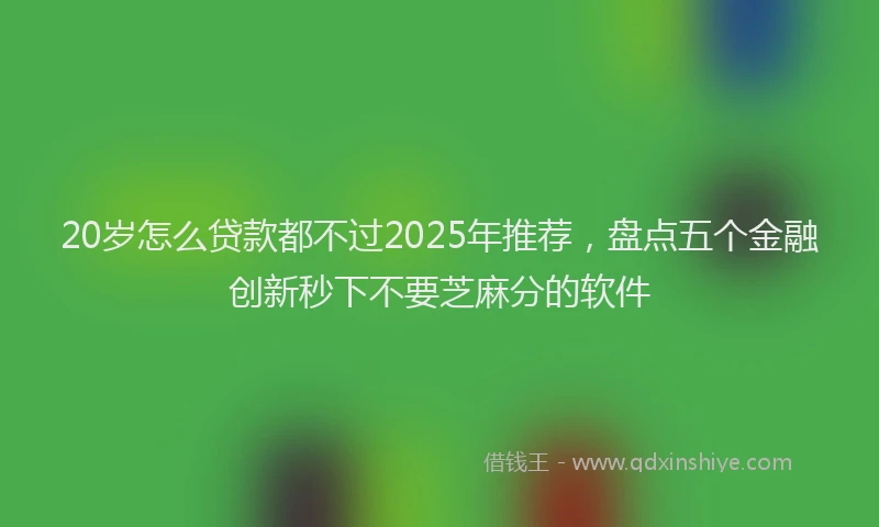 20岁怎么贷款都不过2025年推荐，盘点五个金融创新秒下不要芝麻分的软件