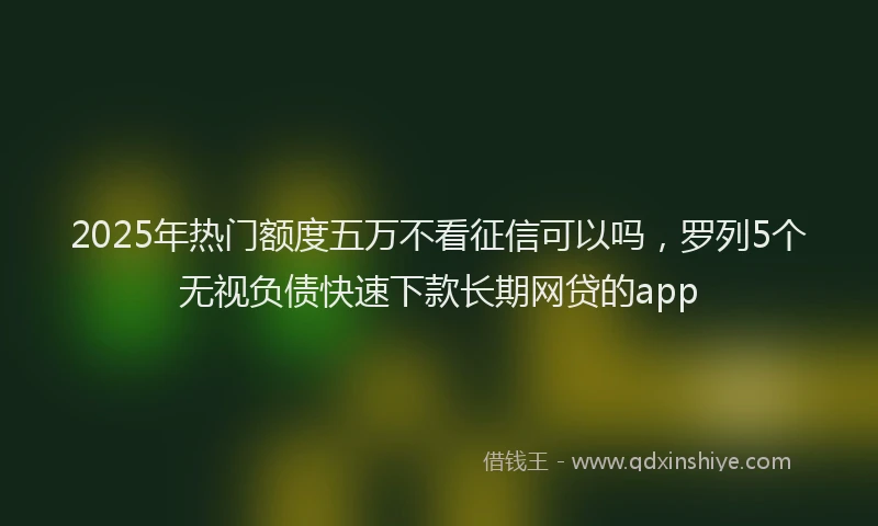 2025年热门额度五万不看征信可以吗，罗列5个无视负债快速下款长期网贷的app