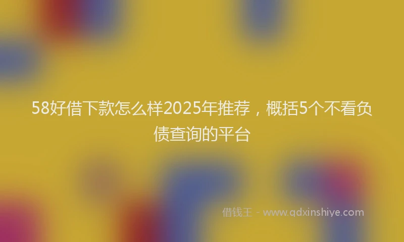 58好借下款怎么样2025年推荐，概括5个不看负债查询的平台