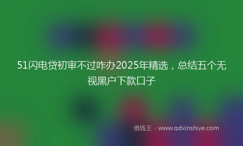 51闪电贷初审不过咋办2025年精选，总结五个无视黑户下款口子