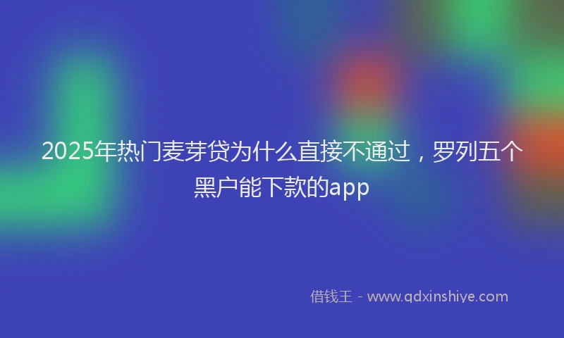 2025年热门麦芽贷为什么直接不通过，罗列五个黑户能下款的app