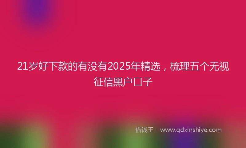 21岁好下款的有没有2025年精选，梳理五个无视征信黑户口子