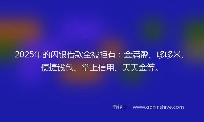 2025年的闪银借款全被拒有：金满盈、哆哆米、便捷钱包、掌上信用、天天金等。