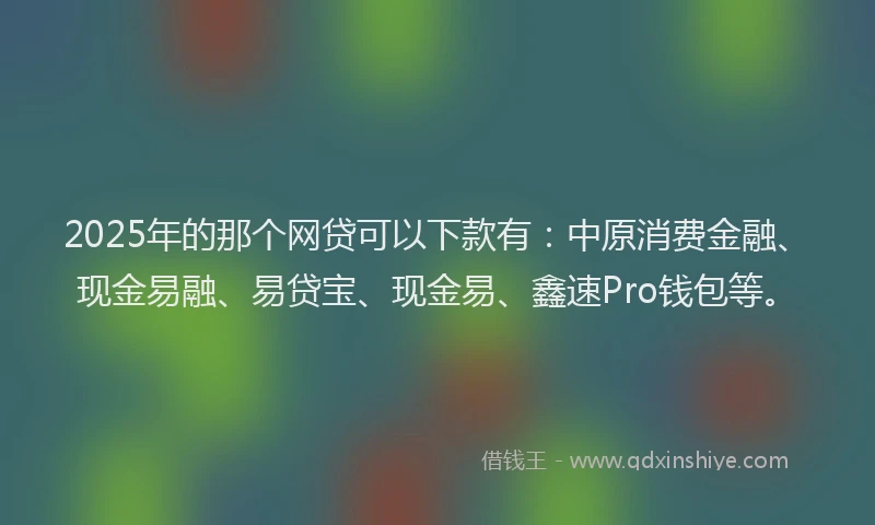 2025年的那个网贷可以下款有：中原消费金融、现金易融、易贷宝、现金易、鑫速Pro钱包等。