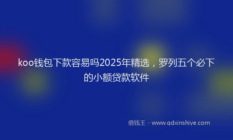 koo钱包下款容易吗2025年精选，罗列五个必下的小额贷款软件
